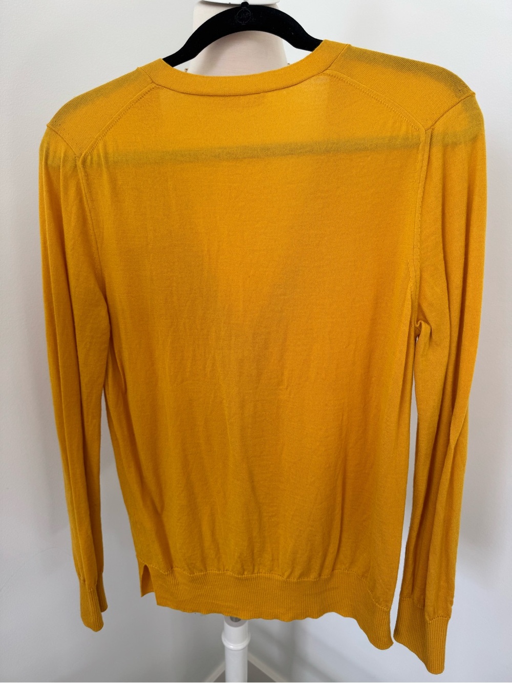 Tory Burch Mustard Yellow V-Neck Button Cardigan - Picture 6 of 6